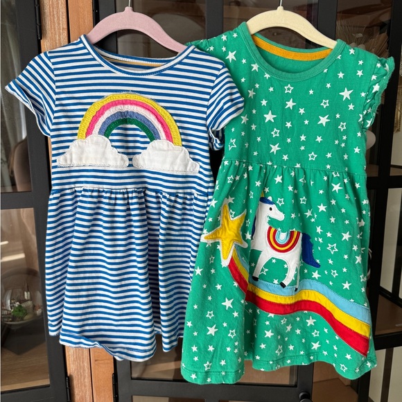 Mini Boden Other - Baby Boden bundle dress toddler girl rainbow unicorn applique embroidered
